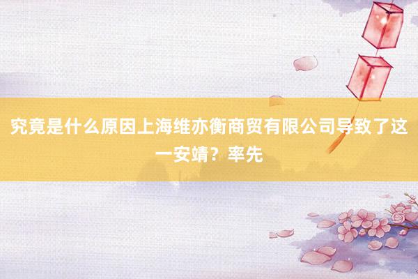 究竟是什么原因上海维亦衡商贸有限公司导致了这一安靖？率先