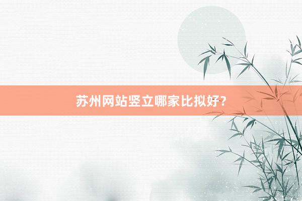 苏州网站竖立哪家比拟好？